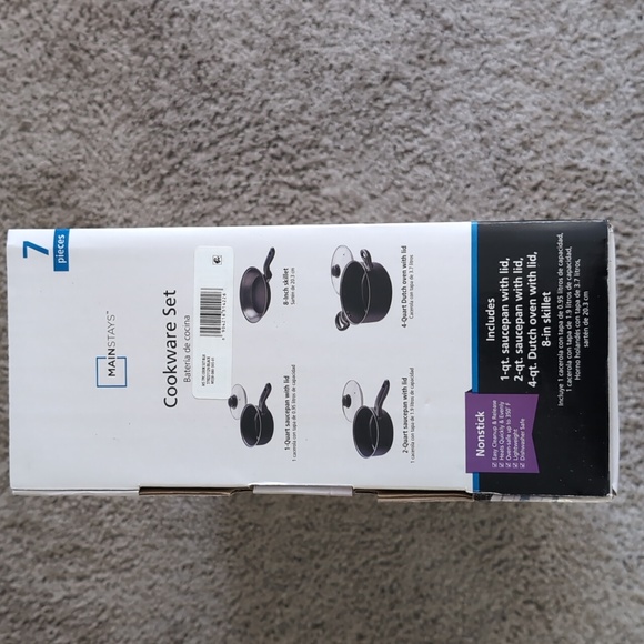 Mainstays 7 piece Cookware Set, Like New - Picture 2 of 2
